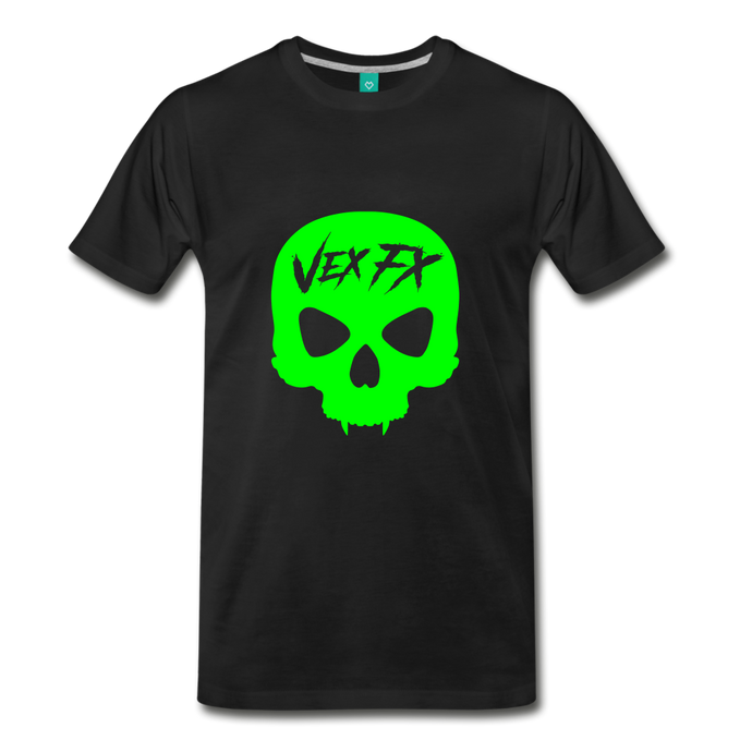 Neon Green Skull - black