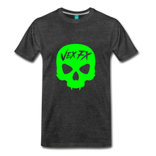 Neon Green Skull - charcoal gray