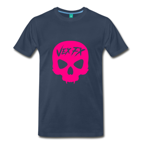 Neon Pink Skull - navy