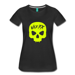 Neon Yellow Skull T - black