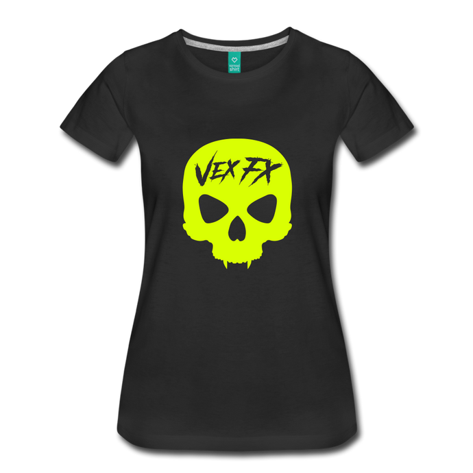 Neon Yellow Skull T - black