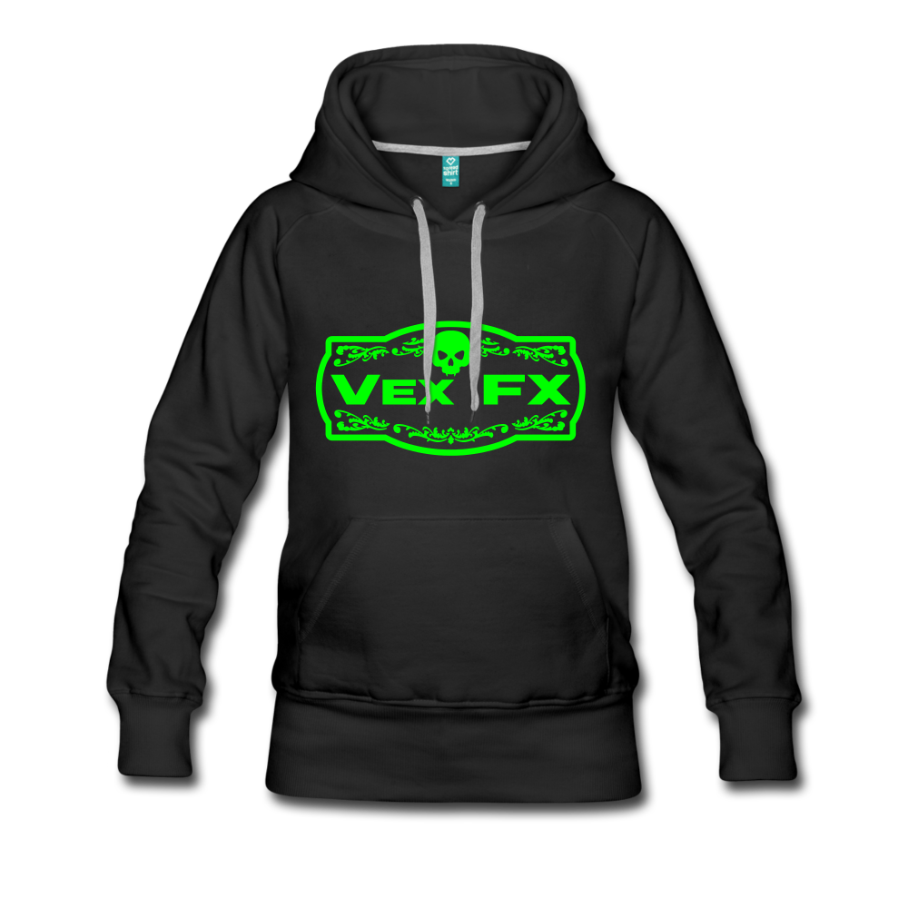 Neon Green Logo Hoodie - black