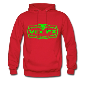 Neon Green Logo Hoodie - red