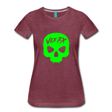 Neon Green Skull T - heather burgundy