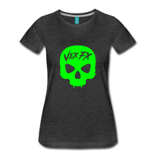 Neon Green Skull T - charcoal gray