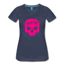 Neon Pink Skull T - navy