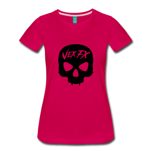 Black Skull T - dark pink