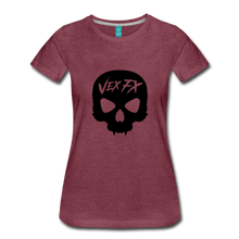 Black Skull T - heather burgundy