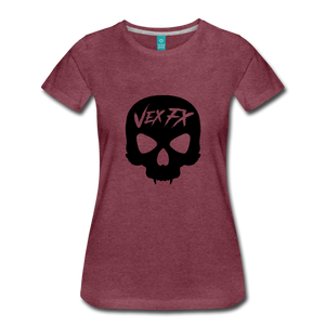 Black Skull T - heather burgundy