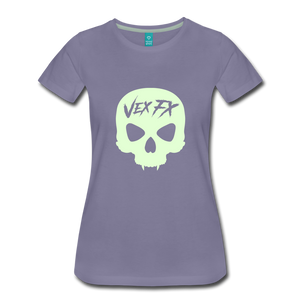 Glow In The Dark Skull T - washed violet