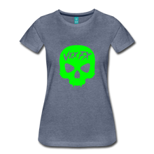 Neon Green Skull T - heather blue