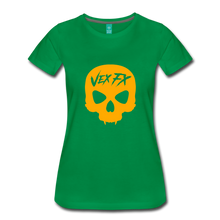 Neon Orange Skull T - kelly green