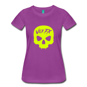 Neon Yellow Skull T - light purple