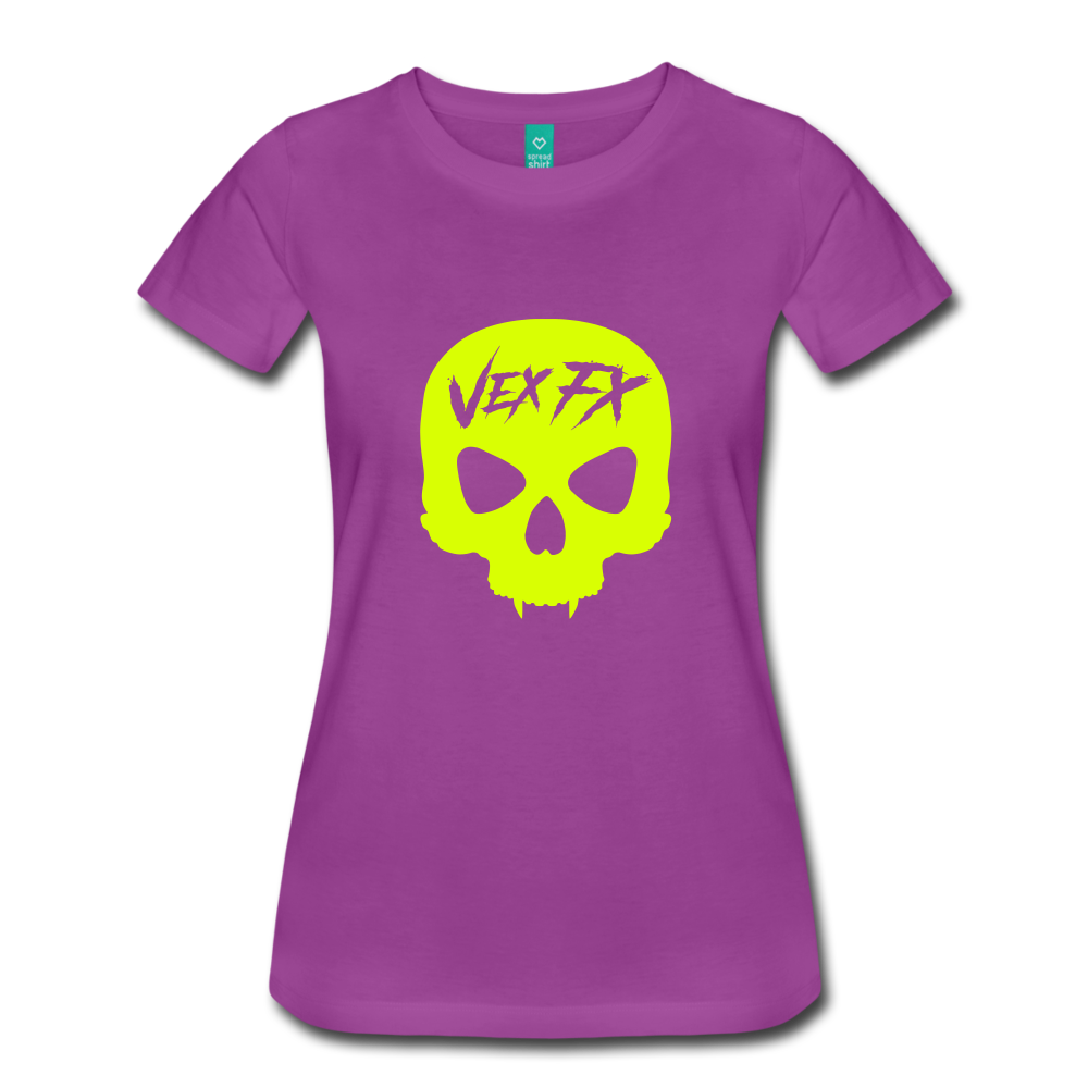 Neon Yellow Skull T - light purple