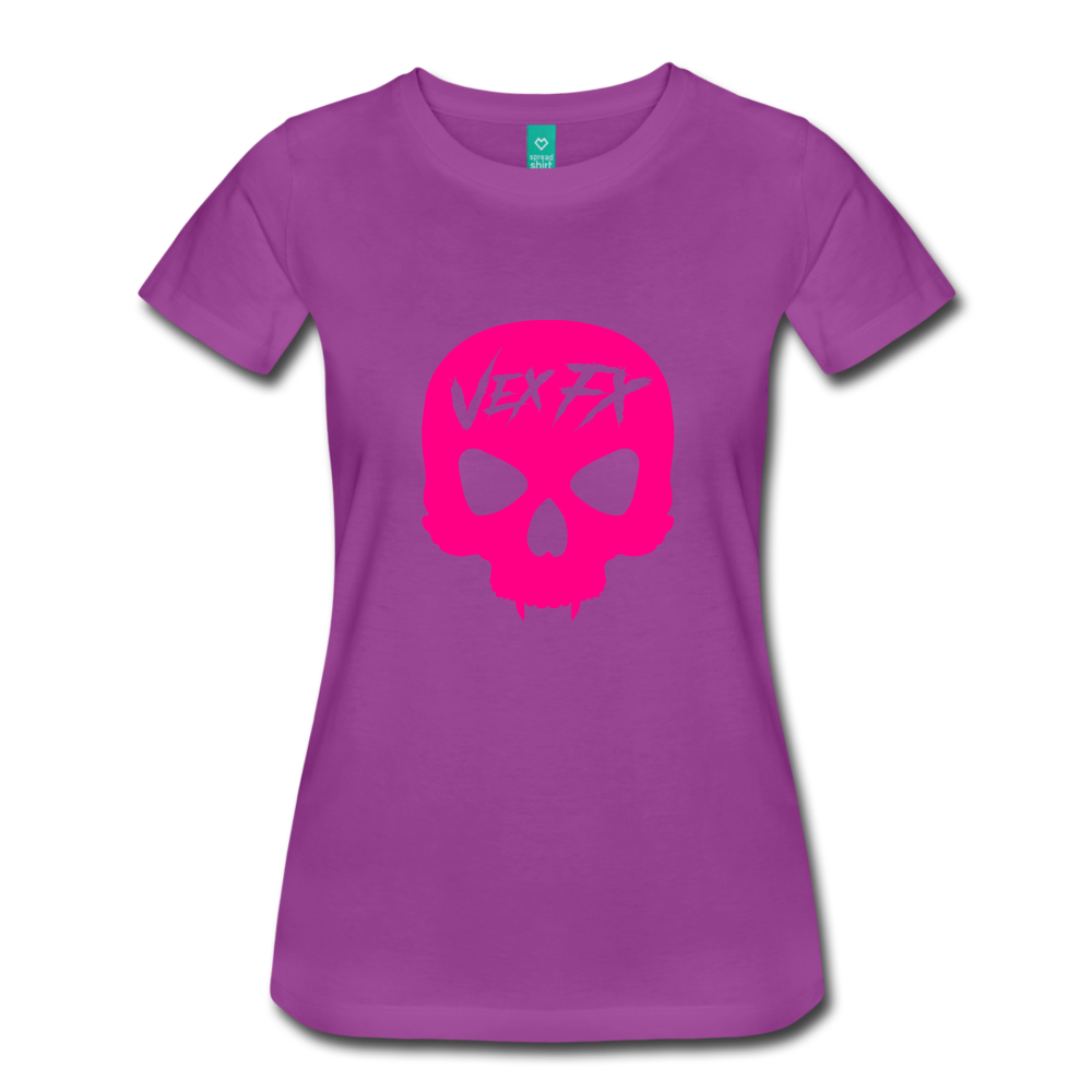 Neon Pink Skull T - light purple