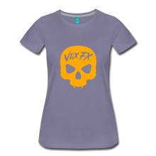 Neon Orange Skull T - washed violet