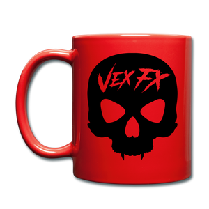 Black Skull Mug - red