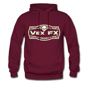 Glow In The Dark Logo Hoodie - burgundy