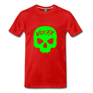 Neon Green Skull - red