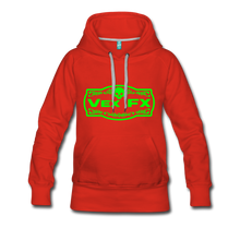 Neon Green Logo Hoodie - red