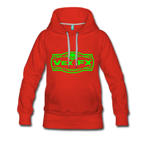 Neon Green Logo Hoodie - red