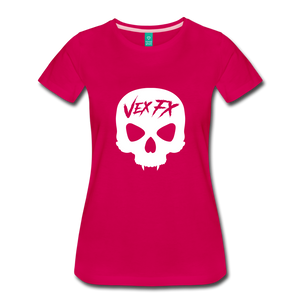 White Skull T - dark pink