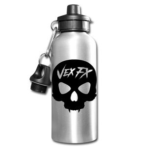 Black Skull Water Bottle - silver