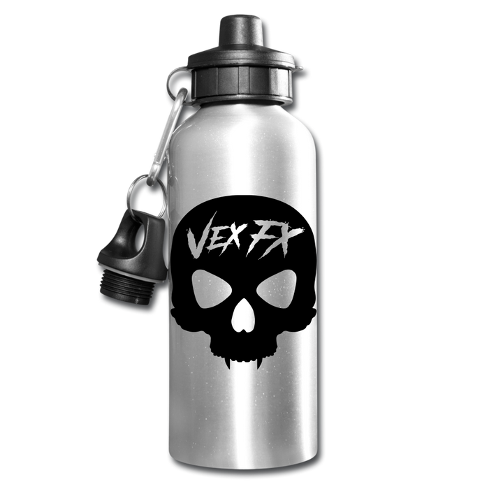 Black Skull Water Bottle - silver