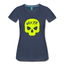 Neon Yellow Skull T - navy