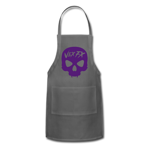 Purple Skull Apron - charcoal