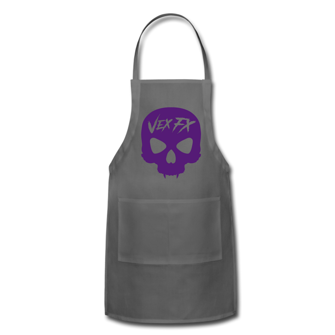 Purple Skull Apron - charcoal