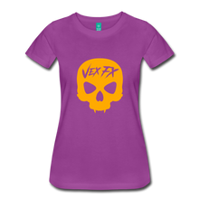 Neon Orange Skull T - light purple