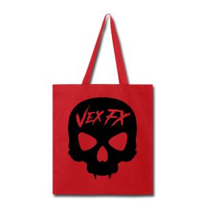 Black Skull Tote - red