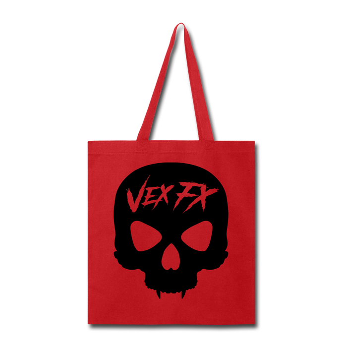 Black Skull Tote - red