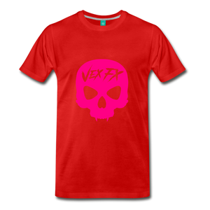 Neon Pink Skull - red