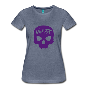 Purple Skull T - heather blue