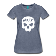 White Skull T - heather blue