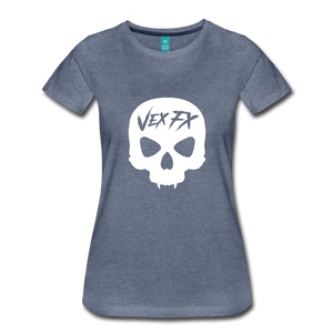 White Skull T - heather blue