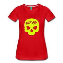 Neon Yellow Skull T - red