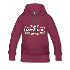 Glow In The Dark Logo Hoodie - burgundy