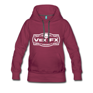 White Logo Hoodie - burgundy