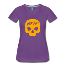 Neon Orange Skull T - purple