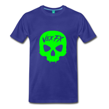 Neon Green Skull - royal blue