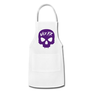 Purple Skull Apron - white