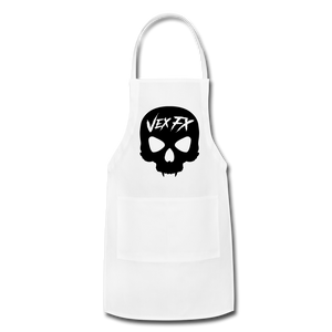 Black Skull Apron - white