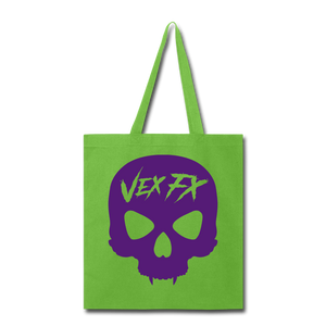 Purple Skull Tote - lime green