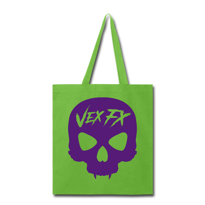 Purple Skull Tote - lime green