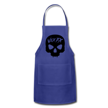 Black Skull Apron - royal blue