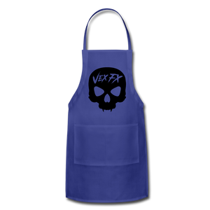 Black Skull Apron - royal blue