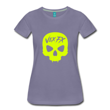 Neon Yellow Skull T - washed violet